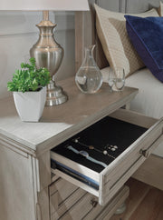 Lettner Light Gray Queen Panel Bed, Dresser, and Nightstand - B733B42