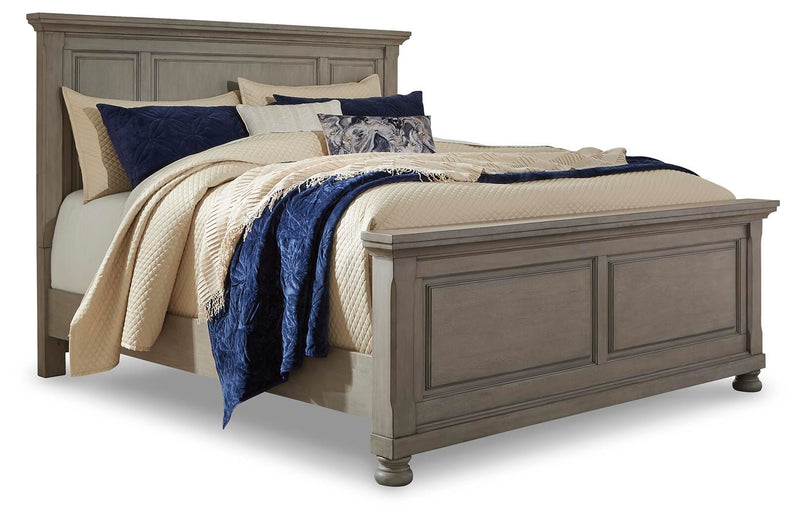 Lettner Light Gray Queen Panel Bed, Dresser, and Nightstand - B733B42