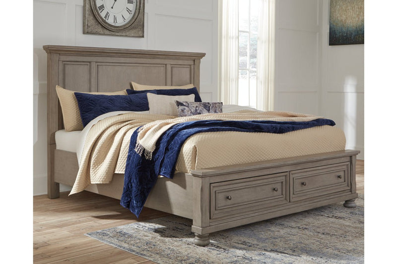 Lettner Light Gray Queen Panel Storage Bed - DMV FurnitureQueen Bed