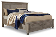 Lettner Light Gray Queen Panel Storage Bed - DMV FurnitureQueen Bed
