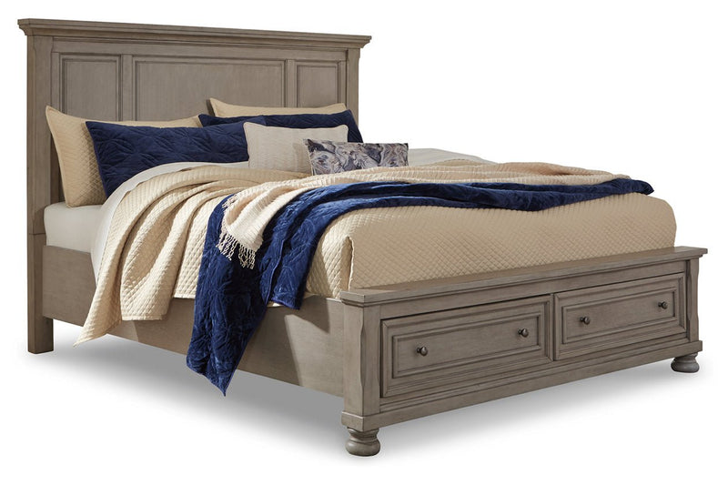 Lettner Light Gray Queen Panel Storage Bed - DMV FurnitureQueen Bed