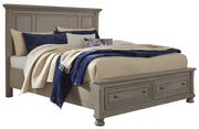 Lettner Light Gray Queen Storage Platform Bed - DMV FurnitureQueen Bed