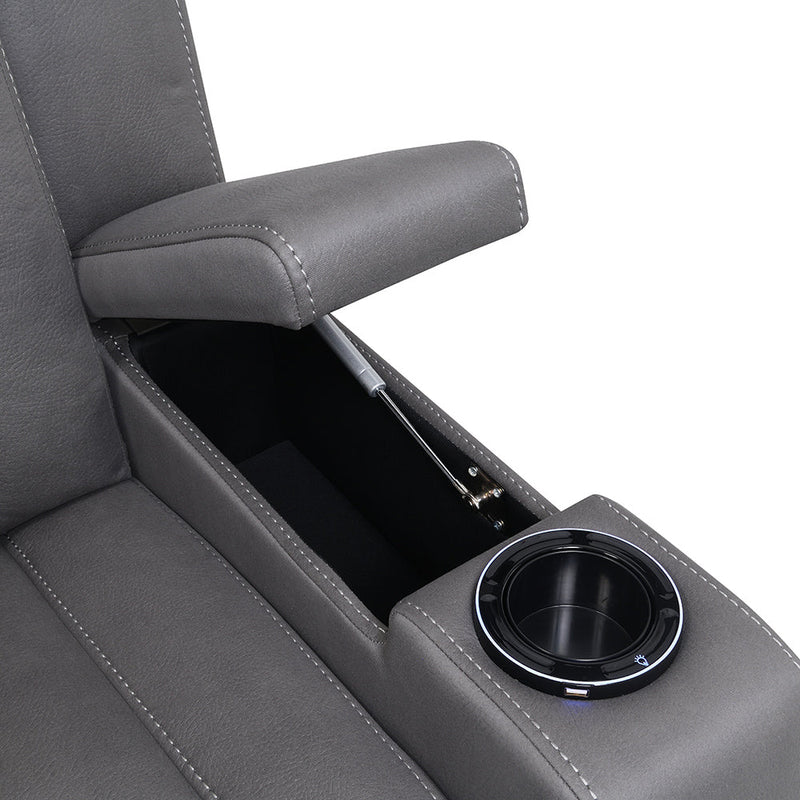 Leuco Power Motion Recliner w/Cup Holder, Control, LED & Power Headrest - LV02834