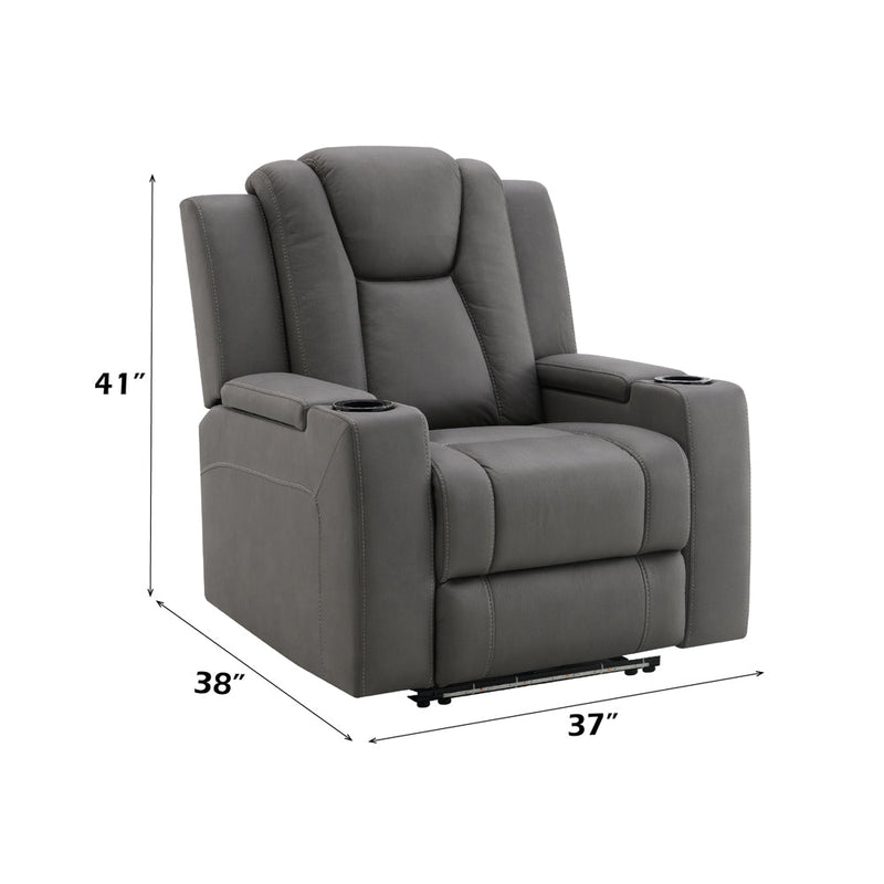 Leuco Power Motion Recliner w/Cup Holder, Control, LED & Power Headrest - LV02834