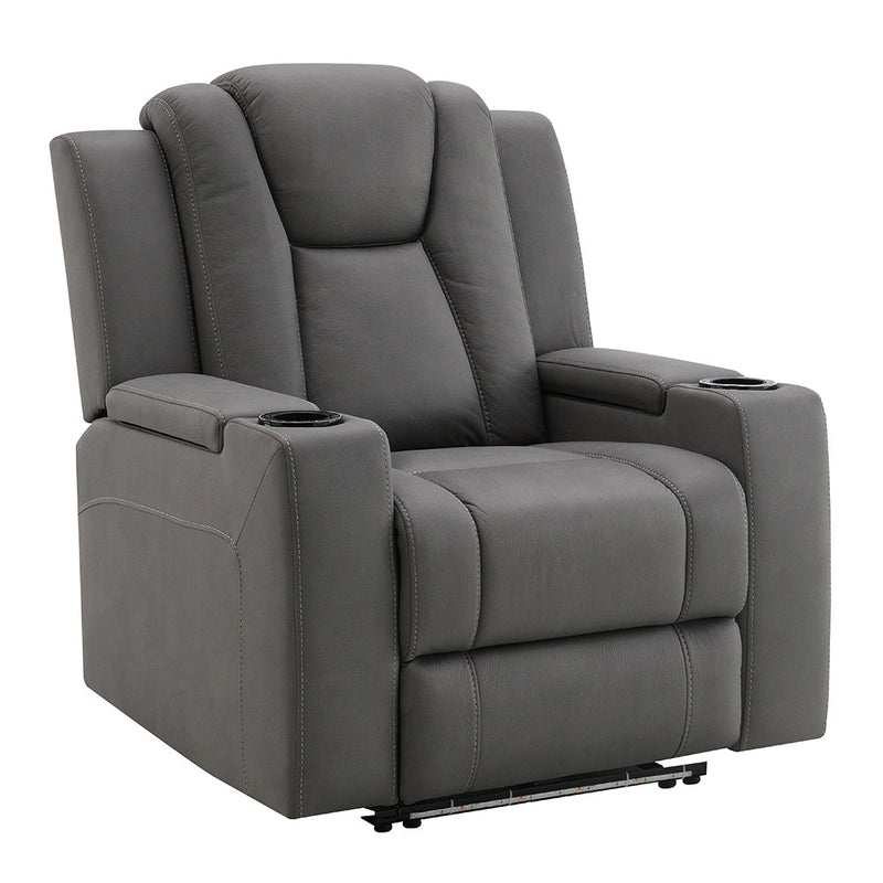 Leuco Power Motion Recliner w/Cup Holder, Control, LED & Power Headrest - LV02834