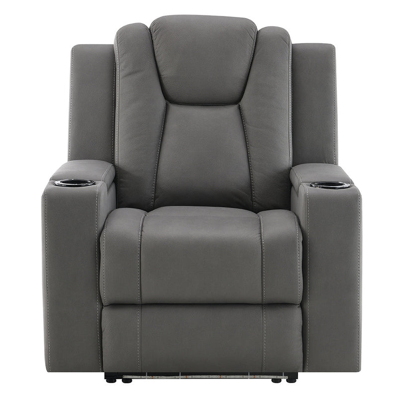 Leuco Power Motion Recliner w/Cup Holder, Control, LED & Power Headrest - LV02834