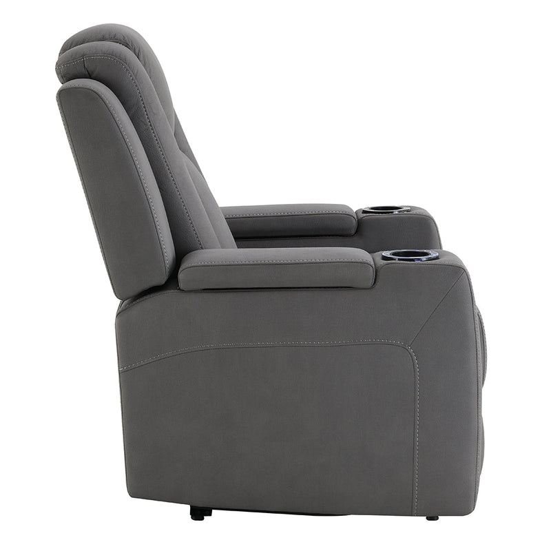 Leuco Power Motion Recliner w/Cup Holder, Control, LED & Power Headrest - LV02834