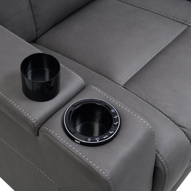 Leuco Power Motion Recliner w/Cup Holder, Control, LED & Power Headrest - LV02834