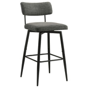Levine Fabric Upholstered Swivel Bar Chair Grey (Set of 2) - 182475CHR