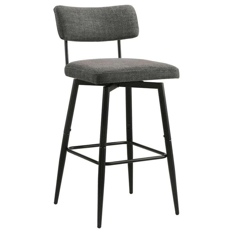 Levine Fabric Upholstered Swivel Bar Chair Grey (Set of 2) - 182475CHR