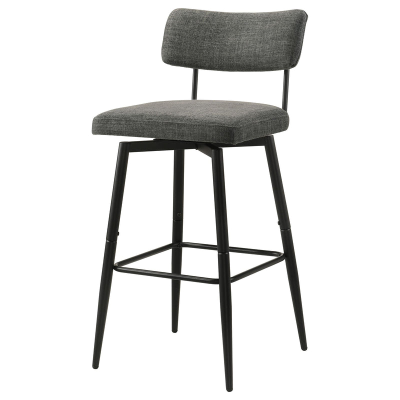 Levine Fabric Upholstered Swivel Bar Chair Grey (Set of 2) - 182475CHR