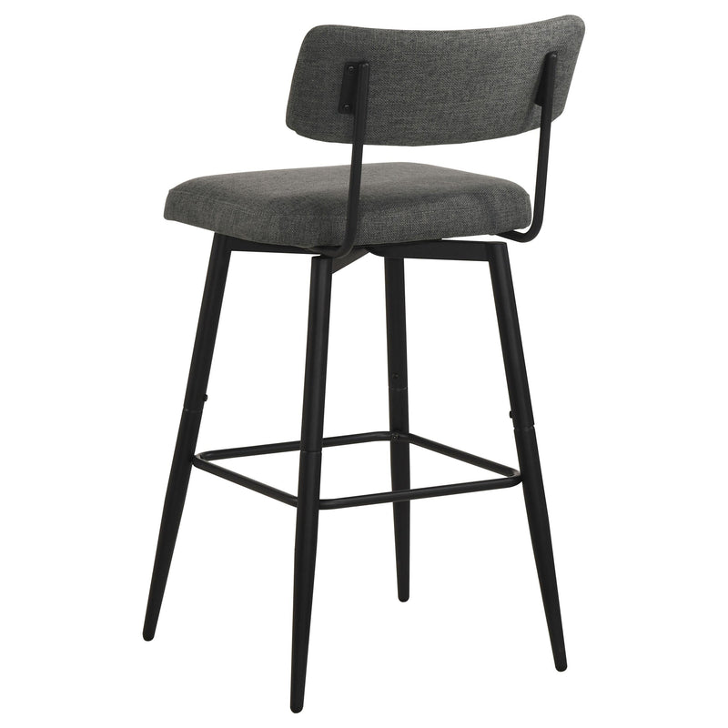 Levine Fabric Upholstered Swivel Bar Chair Grey (Set of 2) - 182475CHR