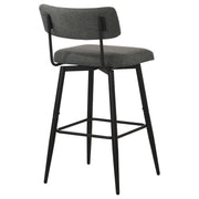 Levine Fabric Upholstered Swivel Bar Chair Grey (Set of 2) - 182475CHR
