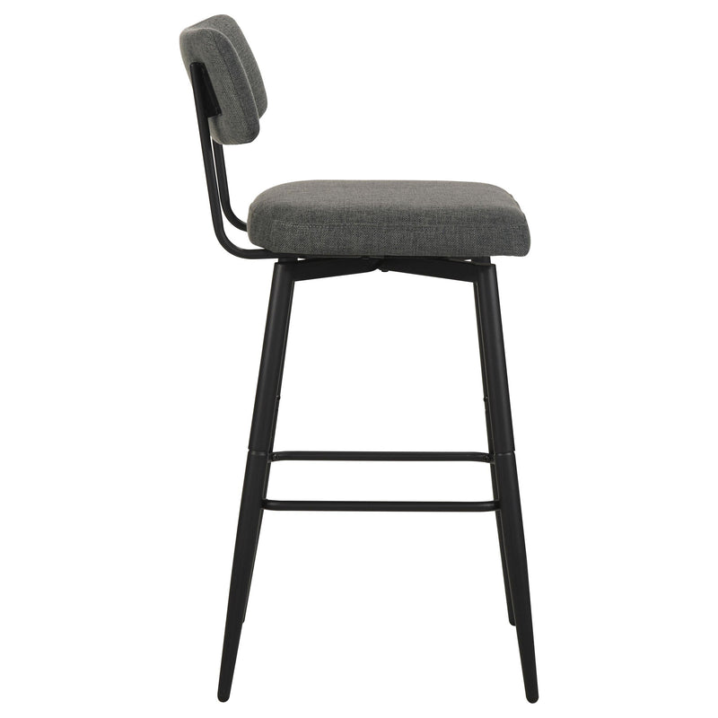 Levine Fabric Upholstered Swivel Bar Chair Grey (Set of 2) - 182475CHR