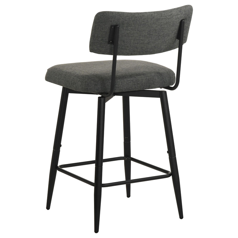 Levine Fabric Upholstered Swivel Counter Chair Grey (Set of 2) - 193189CHR