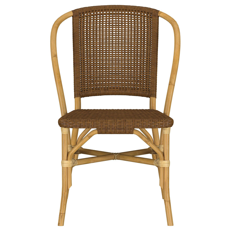 Lexley Woven Rattan Dining Side Chair Brown (Set of 2) - 109122