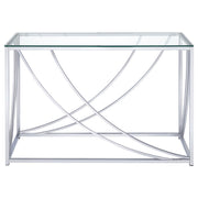 Lille Glass Top Entryway Console Table Accents Chrome - 720499