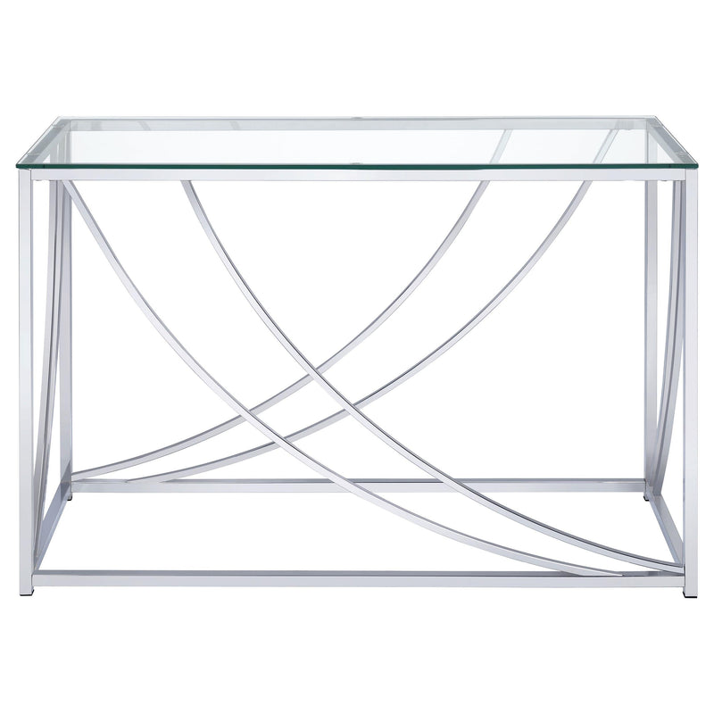 Lille Glass Top Entryway Console Table Accents Chrome - 720499