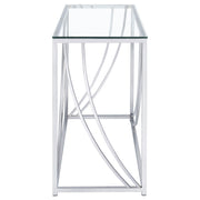 Lille Glass Top Entryway Console Table Accents Chrome - 720499