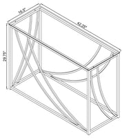 Lille Glass Top Entryway Console Table Accents Chrome - 720499