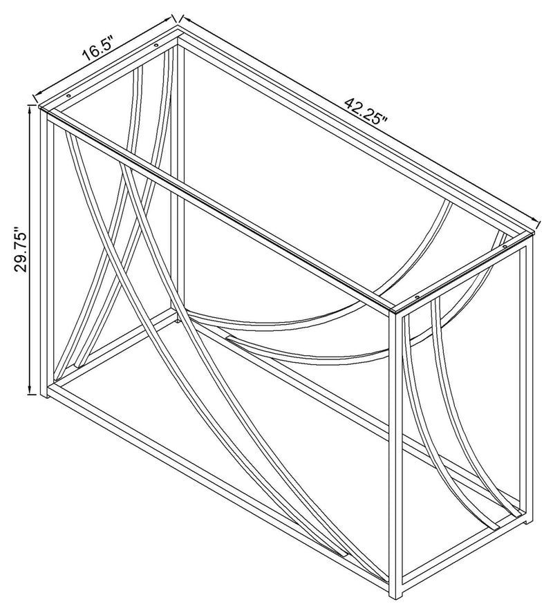 Lille Glass Top Entryway Console Table Accents Chrome - 720499
