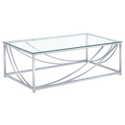 Lille Rectangular Glass Top Coffee Table Chrome - 720498