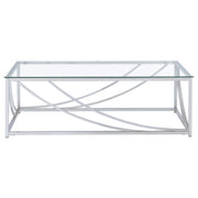 Lille Rectangular Glass Top Coffee Table Chrome - 720498