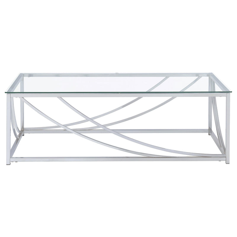 Lille Rectangular Glass Top Coffee Table Chrome - 720498
