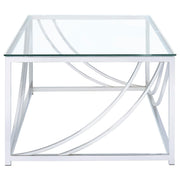 Lille Rectangular Glass Top Coffee Table Chrome - 720498