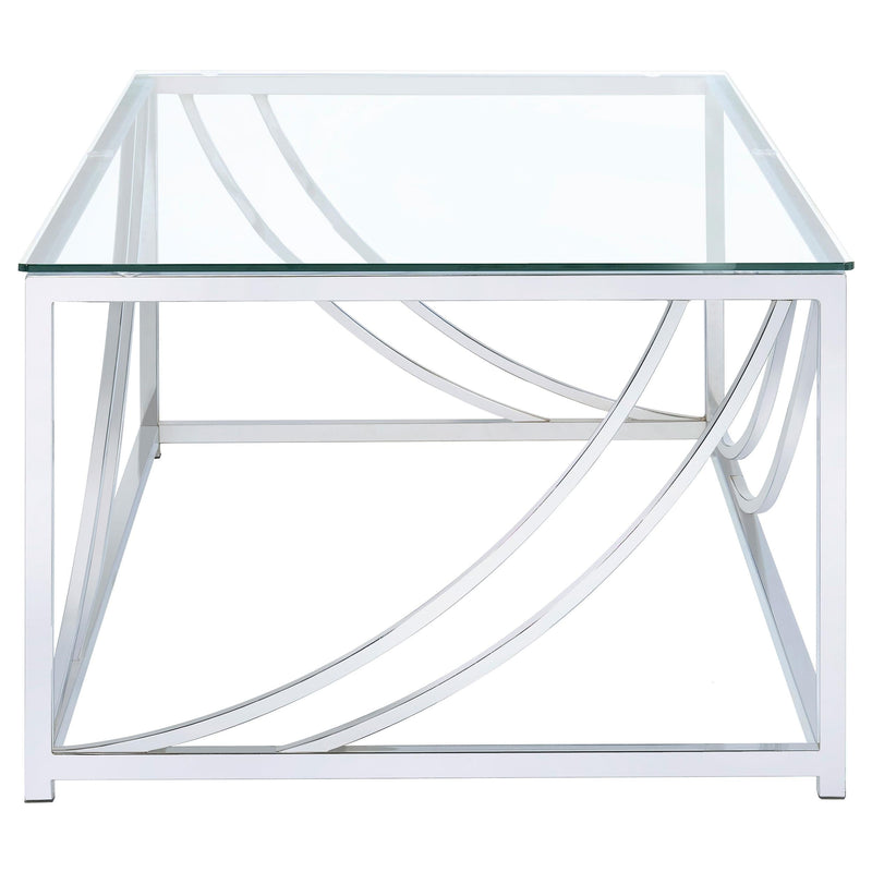 Lille Rectangular Glass Top Coffee Table Chrome - 720498