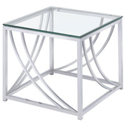 Lille Square Glass Top Side End Table Chrome - 720497