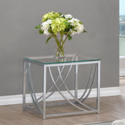 Lille Square Glass Top Side End Table Chrome - 720497