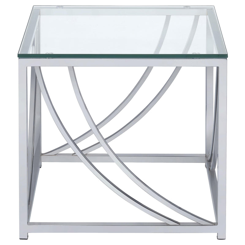 Lille Square Glass Top Side End Table Chrome - 720497