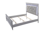 Lillian Silver King LED Upholestered Bed - DMV FurnitureKing Bed