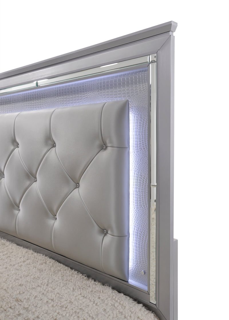 Lillian Silver LED Upholestered Bedroom Set - DMV FurnitureBedroom Set