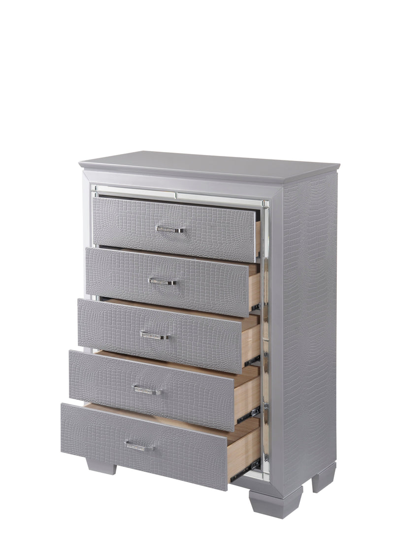 Lillian Silver LED Upholestered Bedroom Set - DMV FurnitureBedroom Set