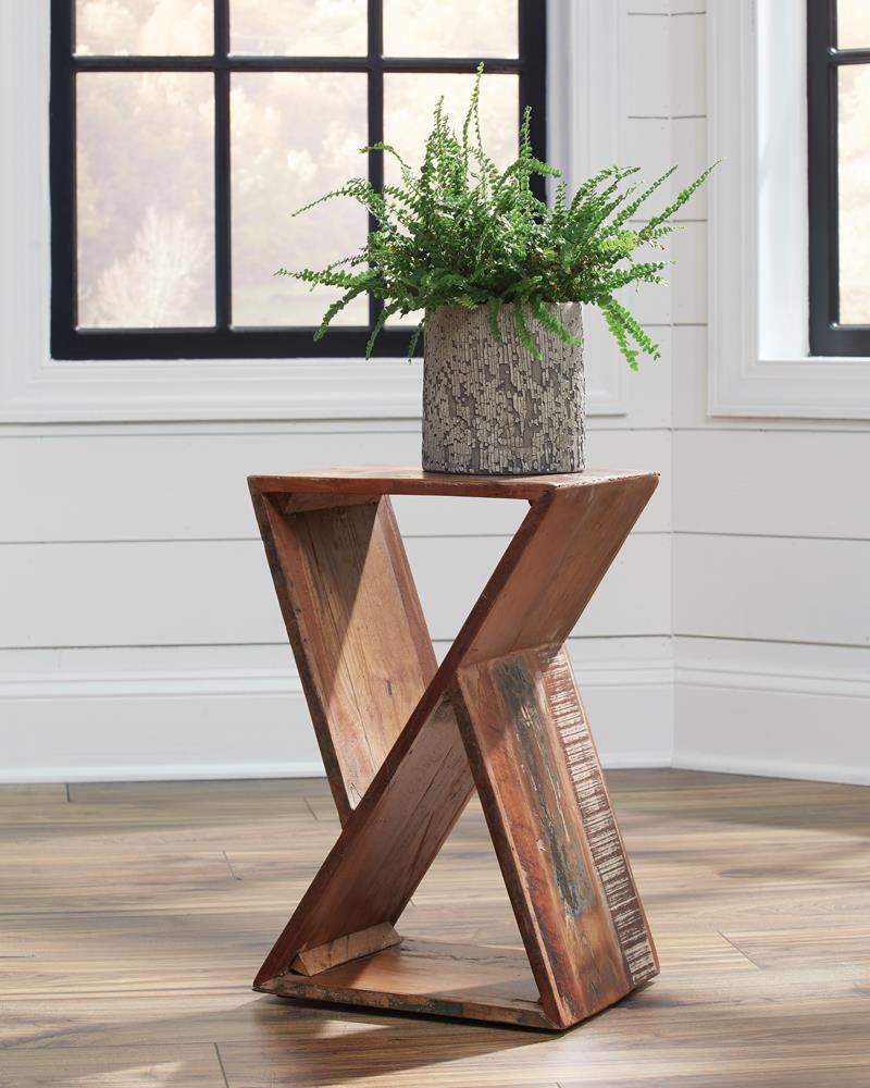 Lily Solid Reclaimed Wood Accent Side Table Natural - 910180
