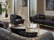 Lima 3-pieces (Sofa & Loveseat & Chair) Livingroom Set Black in Black - 101-LIM-BLACK-321