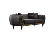 Lima 3-pieces (Sofa & Loveseat & Chair) Livingroom Set Black in Black - 101-LIM-BLACK-321