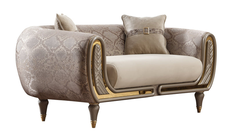 Lima 3-pieces (Sofa & Loveseat & Chair) Livingroom Set Cream in Cream - 101-LIM-CREAM-321