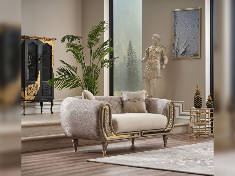 Lima 3-pieces (Sofa & Loveseat & Chair) Livingroom Set Cream in Cream - 101-LIM-CREAM-321