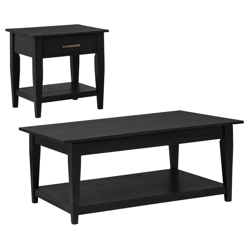 Lindenton 2-piece Wood Lift-Top Coffee and End Table Set Black - 722728-S2