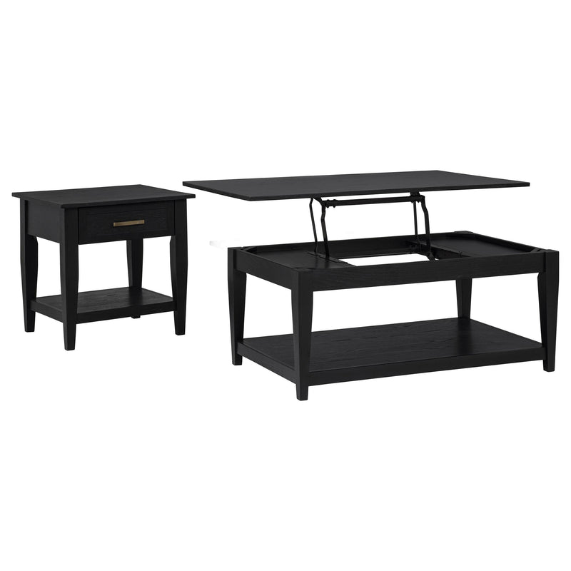 Lindenton 2-piece Wood Lift-Top Coffee and End Table Set Black - 722728-S2
