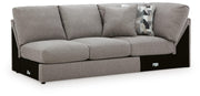 Lindon Smoke Right-Arm Facing Loveseat with Wedge - 8470426