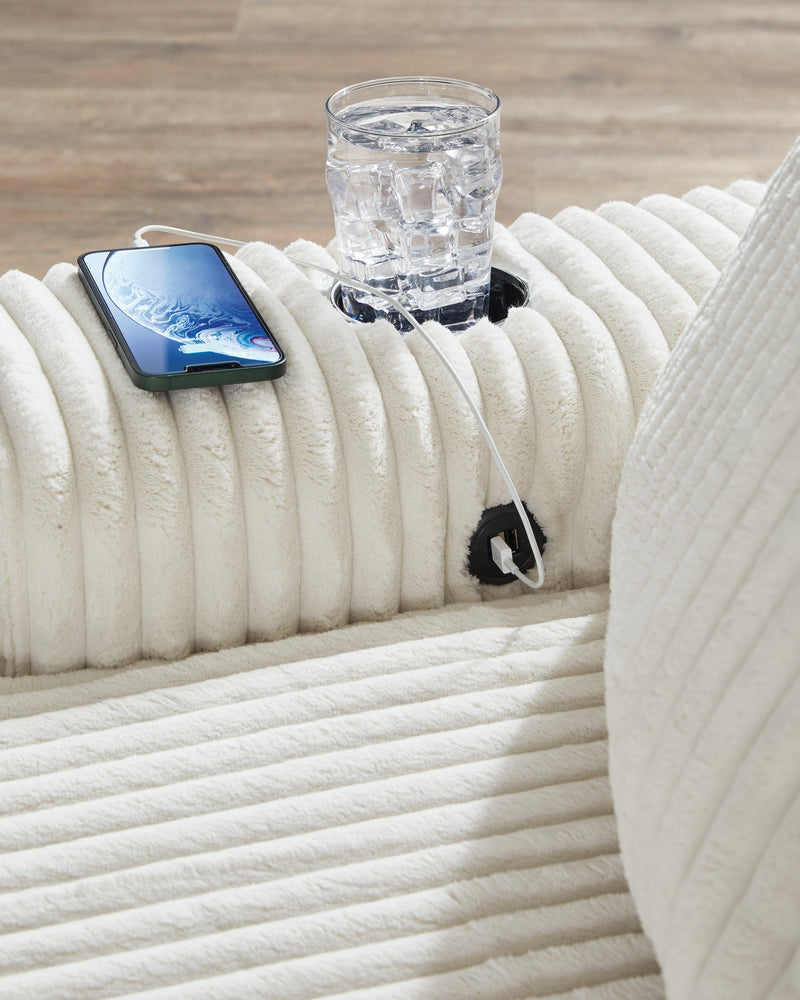 Lindyn Ivory Chaise - DMV FurnitureChaise