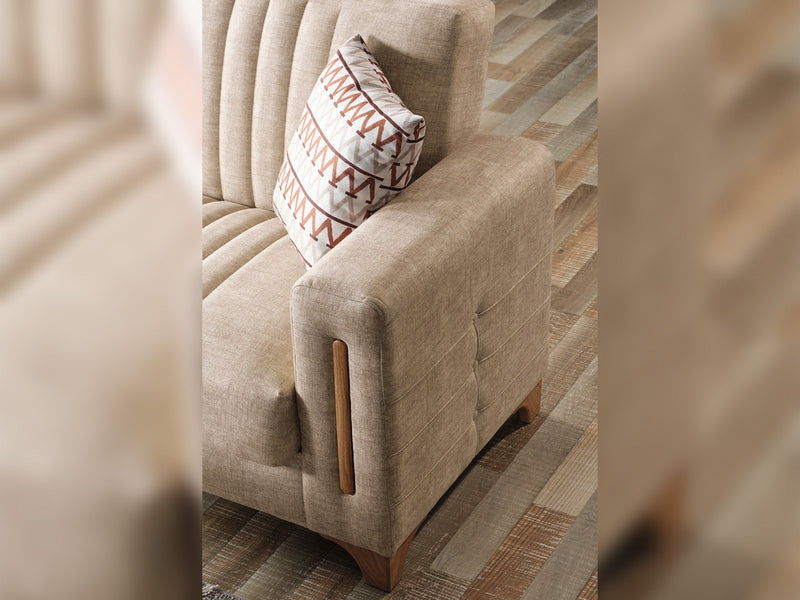 Line Elf Convertible Loveseat in Beige - 200-ELIF-LIN-A158-2
