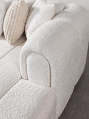 Lis Ivory Boucle Double Chaise 147" Sectional - LISIV-USEC