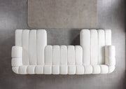 Lis Ivory Boucle Double Chaise 147" Sectional - LISIV-USEC