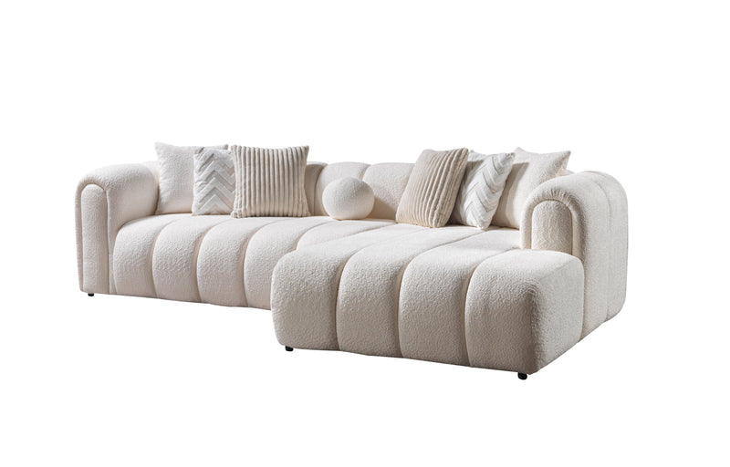 Lis Ivory Boucle RAF Sectional [ETA: 4/20] - DMV FurnitureSectional