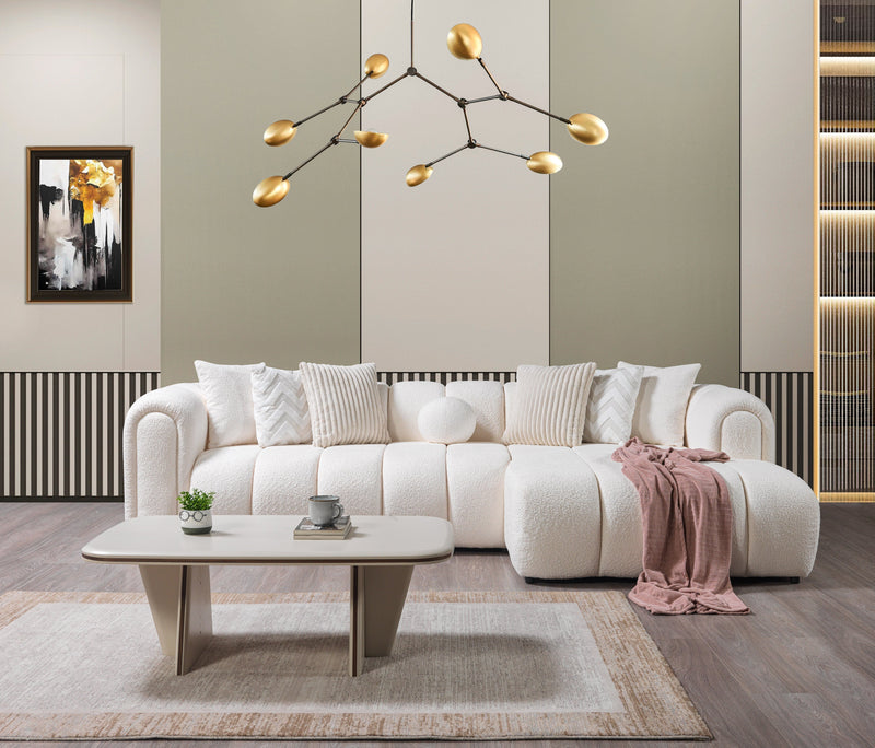 Lis Ivory Boucle RAF Sectional [ETA: 4/20] - DMV FurnitureSectional